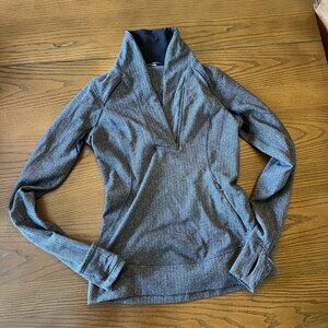 Lululemon Think Fast Pullover Heathered Black 8